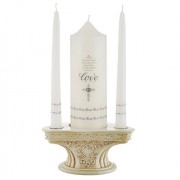 Faith Hope and Love Wedding Unity Candle Set - 2/pk