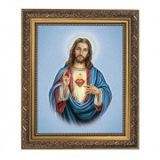 Sacred Heart of Jesus Gold Tone Framed Print (79-1025)