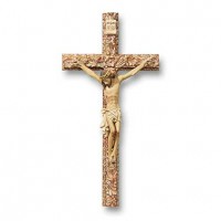 8 inch Tomaso Ornate Wood w/Resin Crucifix