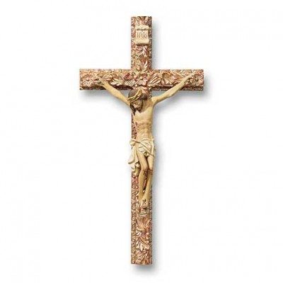 8 inch Tomaso Ornate Wood w/Resin Crucifix - 780090538828 - HS100 8 inch Tomaso Ornate Wood w/Resin Crucifix - 780090538828 - HS100