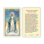 25-pk Our Lady of Grace - Miraculous Medal Laminated Holy Prayer Card - 25/pk