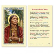 25-pk Saint Kateri Tekakwitha Prayer Laminated Holy Prayer Card - 25/pk