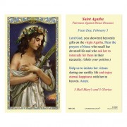 25-pk Saint Agatha Laminated Holy Prayer Card - 25/pk 25-pk Saint Agatha Laminated Holy Prayer Card - 25/pk