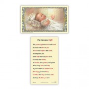 25-pk Baptism - The Greatest Gift Laminated Holy Prayer Card - 25/pk 25-pk Baptism - The Greatest Gift Laminated Holy Prayer Card - 25/pk