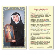 25-pk Saint Maria Faustina Prayer Laminated Holy Prayer Card - 25/pk