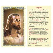 25-pk Head of Christ - Footprints Laminated Holy Prayer Card - 25/pk 25-pk Head of Christ - Footprints Laminated Holy Prayer Card - 25/pk