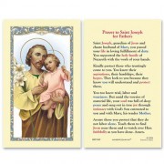 25-pk Saint Joseph and Child (Prayer to Saint Joseph For Fathers) Laminated Holy Prayer Card - 25/pk