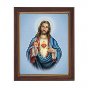 Sacred Heart of Jesus Wood Tone Framed Print