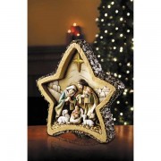 8in. Woodgrain Star Nativity