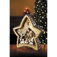 8in. Woodgrain Star Nativity