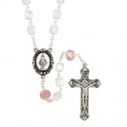 Paola Carola Miraculous Rosary - White