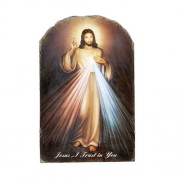 Arched Tile Plaque with Stand - Divine Mercy Arched Tile Plaque with Stand - Divine Mercy
