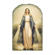 Arched Tile Plaque with Stand - Our Lady of Grace Arched Tile Plaque with Stand - Our Lady of Grace