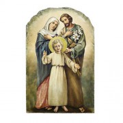 Arched Tile Plaque with Stand - Holy Family Arched Tile Plaque with Stand - Holy Family