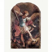 Arched Tile Plaque with Stand - Saint Michael (B2328) Arched Tile Plaque with Stand - Saint Michael (B2328)