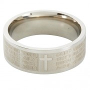 Our Father Stainless Steel Lasered Ring