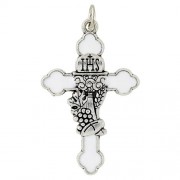 White Enamel First Communion Medal (BK-12827) White Enamel First Communion Medal (BK-12827)