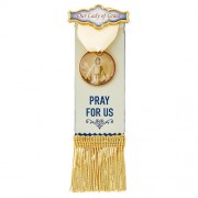 Vintage Ribbon Pin With Tassels - Our Lady Of Grace