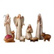 8-pc Wood Finish Nativity Set 8-pc Wood Finish Nativity Set