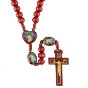 Wood Rosary On Card With Heart Shaped Epoxy Divine Mercy Center Wood Rosary On Card With Heart Shaped Epoxy Divine Mercy Center