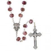 Hand Painted Rosary - Amethyst