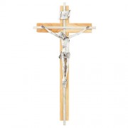 Oak Crucifix With Silver Inlay
