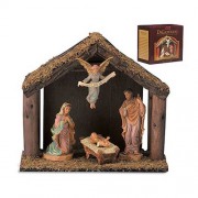 4-Pc Nativity Set with Wood Stable 4-Pc Nativity Set with Wood Stable