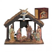 7-Pc Nativity Set with Wood Stable 7-Pc Nativity Set with Wood Stable