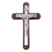 13" H Walnut Sick Call Crucifix Set (L1358) 13" H Walnut Sick Call Crucifix Set (L1358)