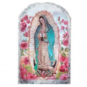 Arched Tile Plaque with Stand - Our Lady of Guadalupe (N0022) Arched Tile Plaque with Stand - Our Lady of Guadalupe (N0022)
