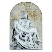 Arched Wood Plaque - Pieta Garden Arched Wood Plaque - Pieta Garden