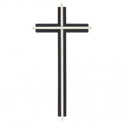 10" H Maple Hardwood Black Cross With Nickel-Plated Inlay 10" H Maple Hardwood Black Cross With Nickel-Plated Inlay
