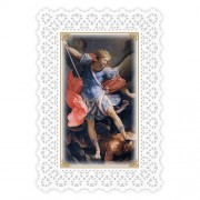 25-pk Lace Holy Prayer Card - Saint Michael Prayer - 25/pk