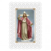 25-pk Lace Holy Prayer Card - Invocation To The Sacred Heart Of Jesus - 25/pk 25-pk Lace Holy Prayer Card - Invocation To The Sacred Heart Of Jesus - 25/pk