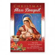 Madonna and Child Christmas Mass Bouquet Card