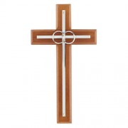 Overlay Wedding Cross With Silver Rings
