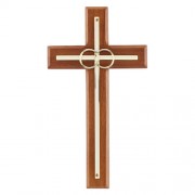 Overlay Wedding Cross With Gold Rings