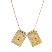 Mother and Sacred Heart Scapular Necklace