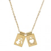 Mother and Sacred Heart Mini Scapular Necklace