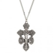 Our Lady of Guadalupe and Juan Diego Dual Medal Crucifix Pendant
