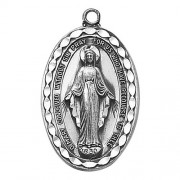 Sterling Silver Medal - Miraculous - Large Oval Sterling Silver Medal - Miraculous - Large Oval