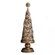 Metallic Nativity 21" H Christmas Tree