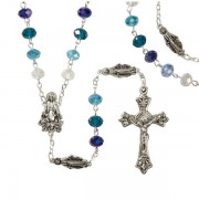 Blue Marian Rosary - 2 inch Crucifix