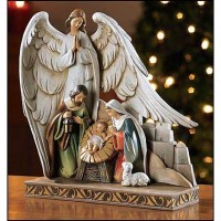 Christmas Nativity w/Angel Figurine Resin 8 inch Christmas Nativity w/Angel Figurine Resin 8 inch