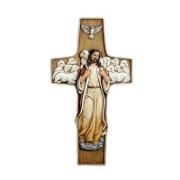 Good Shepherd Wall Cross - Jesus w/Lambs