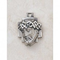 Head of Christ Sterling Silver 1 inch Medal w/24 inch Chain