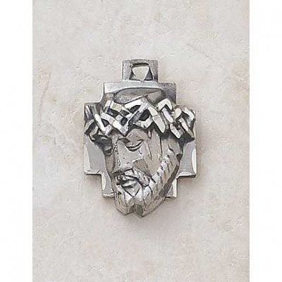 Head of Christ Sterling Silver 1 inch Medal w/24 inch Chain - 886083219276 - SS8432