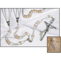 Imitation Mother of Pearl Ladder Lasso Rosary