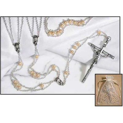 Imitation Mother of Pearl Ladder Lasso Rosary - 886083193811 - TC731