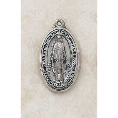 Miraculous Sterling Silver Medal 1 1/8 inch w/Chain - 886083163234 - SS9356